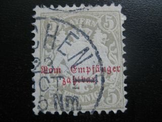 Bavaria Bayern German States Mi.  5 Scarce Stamp Cv $24.  00