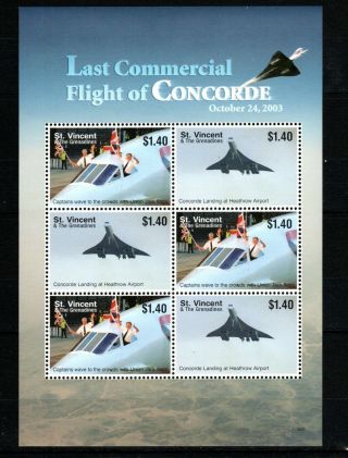 St.  Vincent Aircrafts Concorde Mnh - (v - 4)