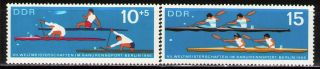 Ddr 1966 Sc852,  B141 Mi1202 - 03 2v Mnh 7th Canoe World Championships,  Berlin