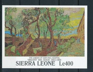 D279276 Paintings Art Van Gogh The Garden Of Saint Paul S/s Mnh Sierra Leone