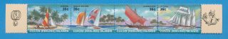 Cocos Keeling Islands - Scott 158 - Vfmnh Strip Of Four - Saiboats - 1987