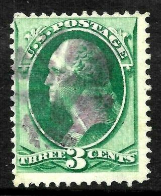 Fancy Cancel " Purple Wedges " Son 3 Cent Green 1870 - 1883 Us 52c14