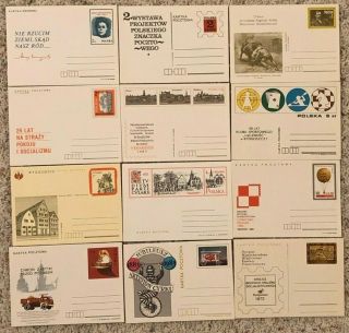 Poland - Set Of 12 Printed Stamps Postcards - 2019 - 16