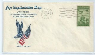 Us Event Cover 929 Iwo Jima Japan Capitulation Day Aug 14 1945 Heckman Cachet