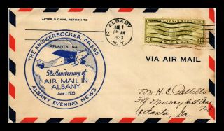 Dr Jim Stamps Us Albany York Knickerbocker Press Air Mail Anniversary Cover