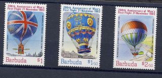 Barbuda 1983 Balloon Flight Stamp Set 578 - 80 After 1st Lot