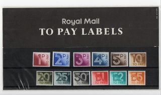 Gb 1982 Postage Dues Presentation Pack No.  135 Vgc Stamps To Pay Labels