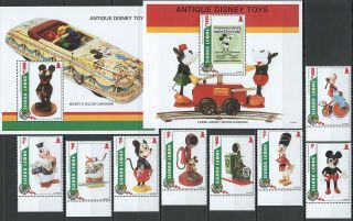 G073 Sierra Leone Antique Disney Toys Mickey Mouse & Friends 2bl,  1set Mnh