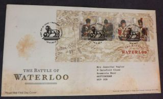 2015 Battle Of Waterloo Miniature Sheet First Day Cover Liverpool Shs Fd5h