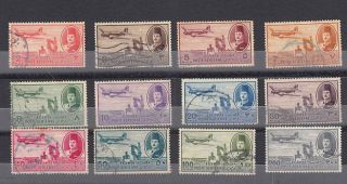 Stamps Egypt 1947 Air Mail Set Vf Sc - C39:c50 (12v) /