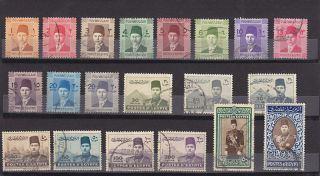 Stamps Egypt 1937 - 46 Ordinary Set Vf Sc 206 - 216 / 234 - 240 /