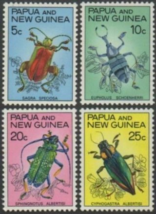 Papua Guinea 1967 Sg109 - 112 Beetles Set Mnh