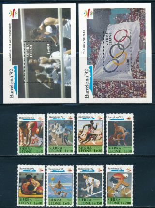 Sierra Leone - Barcelona Olympic Games Mnh Sports Set (1992)