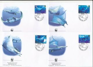 D276342 Fish Giant Devil Ray Wwf Set Of 4 Fdc 
