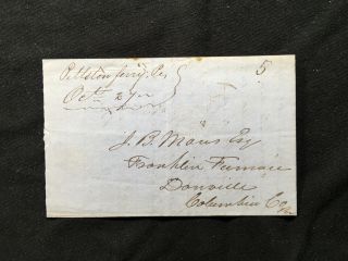 Stampless Entire 1849 Oct 27 Pihston Ferry Pa ? M/s 27 Luzerne Co