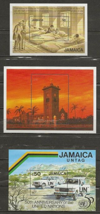 Jamaica,  3 Different Souvenir Sheets From The 1990s Mh
