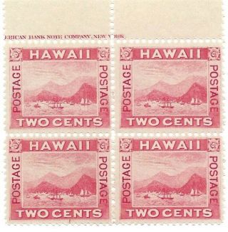 Hawaii 81 Rose Never Hinged Block Of 4 With Imprint
