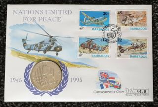 Nations United For Peace Commemorative Coin Cover Five Dollars Limited Edition