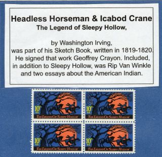 The Legend Of Sleepy Hollow Us Postage Stamps Block