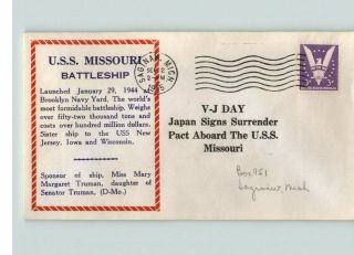World War Ii Patriotic,  September 2,  1945 V - J Day Japan Surrenders On Uss Missou