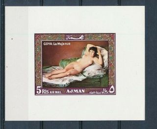 D277654 Paintings Art Nude Goya S/s Mnh Ajman Imperforate