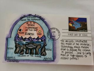 1989 Us $2.  90 Issue Judith Fogt Hand Painted Ancient Universe Cachet 25/50