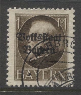 1919 German States Bavaria 1 Mark King Ludwig Iii With Op,  Signed $ 48.  00