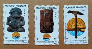 1980 French Polynesia South Pacific Arts Festival Sc 334 - 336 Mnh Og