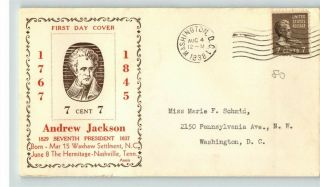 Andrew Jackson,  7th President,  1938 President Series,  First Day Of Issue