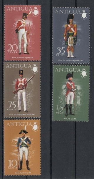 Antigua 1974 Military Uniforms.  Set.  Mnh.  Vf