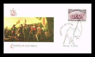 Dr Jim Stamps Us Landing Of Columbus 2c Fdc Fleetwood Cover Chicago