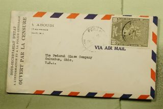 Dr Who 1942 Haiti Port Au Prince Airmail To Usa Wwii Censored E51898