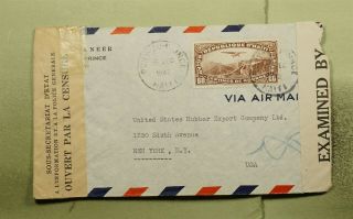 Dr Who 1942 Haiti Port Au Prince Airmail To Usa Wwii Dual Censored E51892