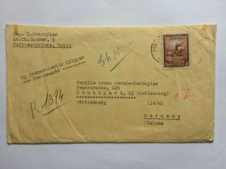 Haiti 1952 Multi - Stamped Cover Port Au Prince To Stuttgart By Transatlantic Clip