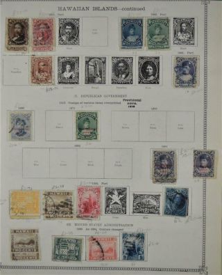 HAWAIIAN ISLANDS AND HAITI HAYTI STAMPS SELECTION OF ISSUES ON 7 PAGES (W29) 3
