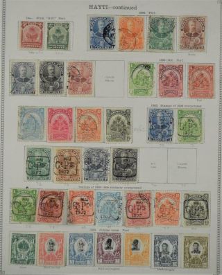 HAWAIIAN ISLANDS AND HAITI HAYTI STAMPS SELECTION OF ISSUES ON 7 PAGES (W29) 5