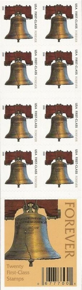 Us Stamp - 2009 Liberty Bell - Booklet Of 20 Forever Stamps 4126c