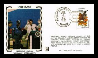 Dr Jim Stamps Us Ronald Reagan Space Shuttle Columbia Zaso Silk Event Cover