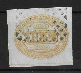Italy 1863 Segnatasse 10c Orange Brown Sass 1c Cv €550