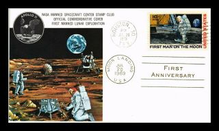 Dr Jim Stamps Us Apollo 11 Man On Moon Air Mail Fdc Anniversary Combo Cover
