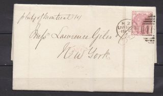Lot:31987 Gb Qv Cover Entire Liverpool To York 19 Feb 1874,  3d Rose Plate