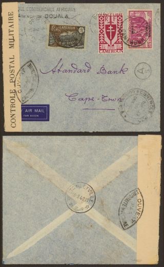 Cameroon Wwii 1942 - Air Mail Cover To South Africa - Censor 34689/6