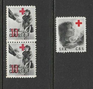 Switzerland Poster Stamp / Label Red Cross Pair And Single L53