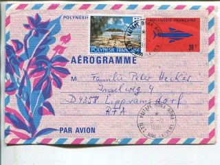 French Polynesia Uprated Aerogramme To Germany 1981