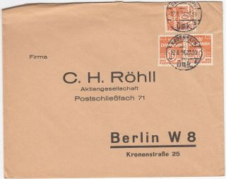U1079 Denmark Commercial Cover To Germany,  1936; 30 Ore Rate,  3 Stamps