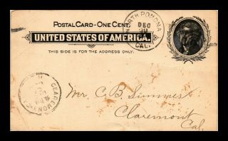 Dr Jim Stamps Us North Pomona California Postal Card Target Cancel 1898
