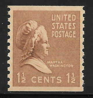 U.  S.  Scott 840 1 1/2c Martha Washington Prexie Coil Stamp Mnh Og Xf - S