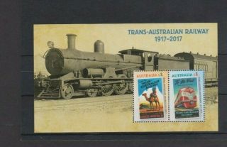 Australia 2017 Trans - Australian Railways M/sheet Mnh Per Scan