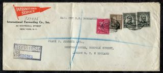 C22 - York 1939 Registered Cover To England.  Prexie,  Mckinney.  Ss Normandie