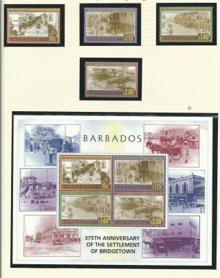Barbados 2003 Settlements Of Bridgetown Sg1230 - 33,  Ms1234,  Cat.  £11,  Mnh.